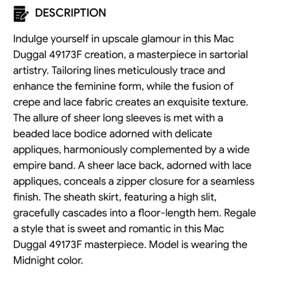 NWT Mac Duggal Plus Fabulouss 49173 Midnight Blue Lace Long Sleeve Gown 20W - Picture 13 of 14